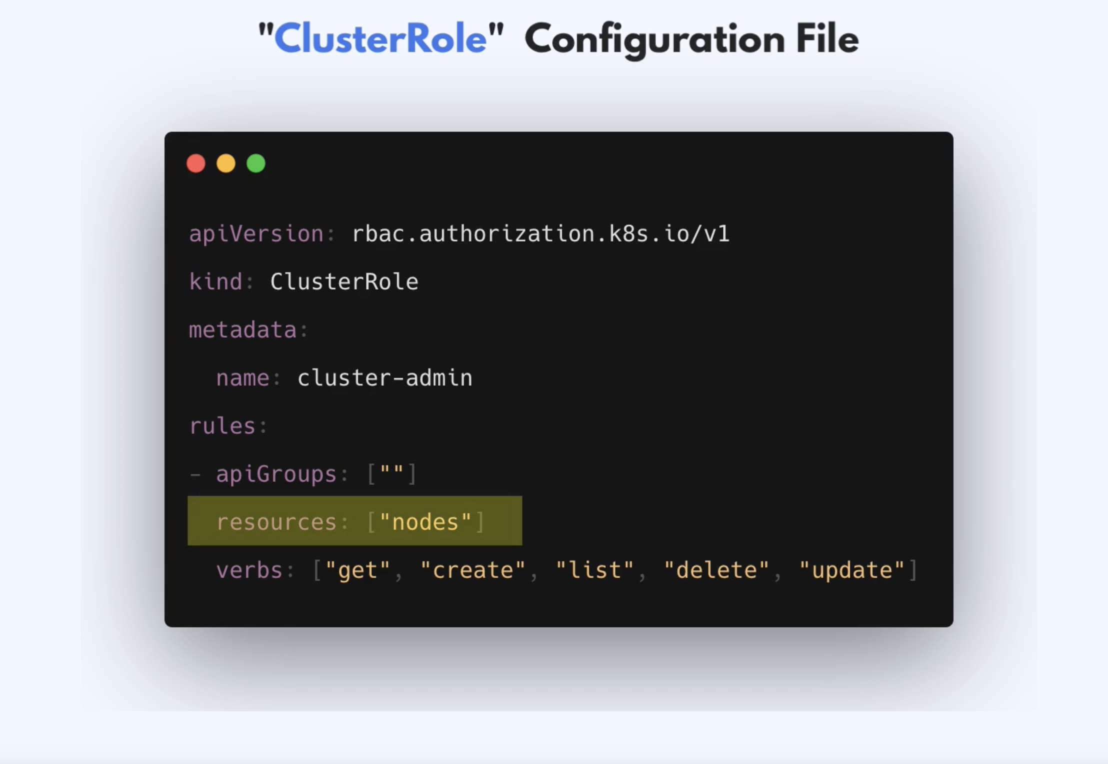 Cluster role config file