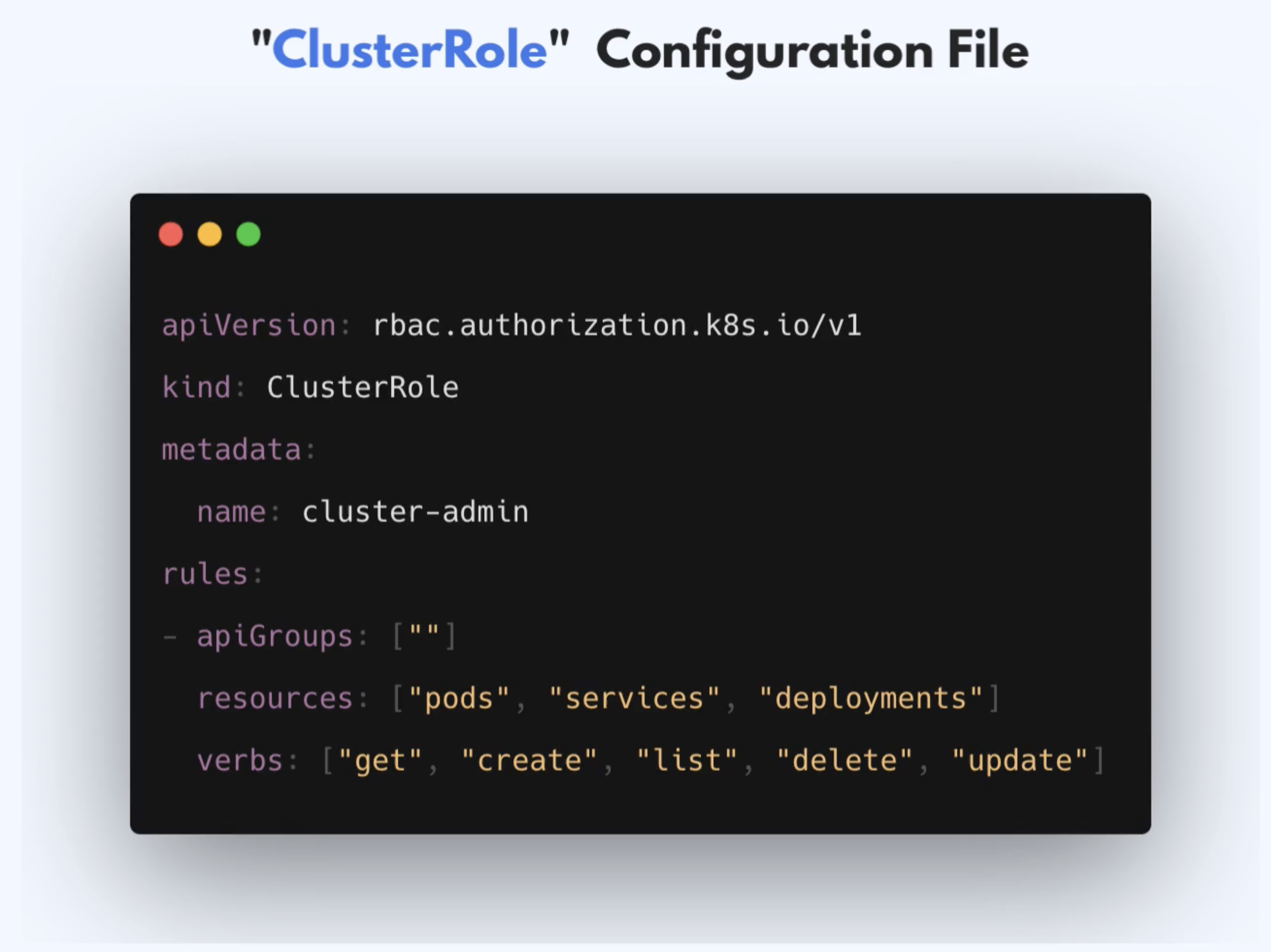 Cluster role config file